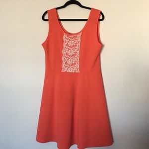 Plus Orange and Lace Dress